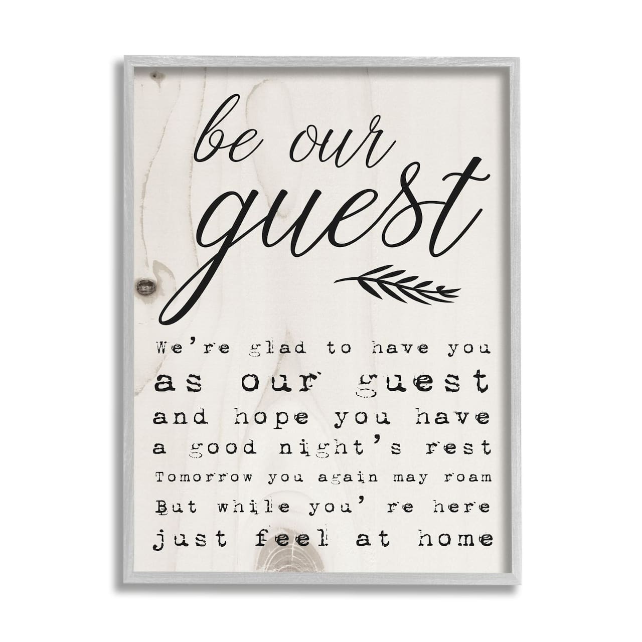 Stupell Industries Be Our Guest Poem Cursive Framed Wall Art